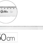 Regle liderpapel plastique incassable transparent 50 cm