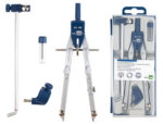 Compas liderpapel micrométrique articulé circonférence 38cm allonge vis réglage rapide bague universelle mine 2mm étui