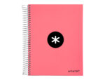 Cahier spirale antartik a4 100g couverture rembordee     seyes sans bandes 4 trous     coloris corail – Image 2