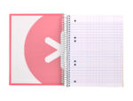 Cahier spirale antartik a4 100g couverture rembordee     seyes sans bandes 4 trous     coloris corail – Image 7
