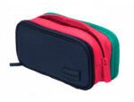 Trousse liderpapel funky 3 fermetures eclair bleue       fuschia et turquoise          220x100x65mm – Image 5