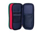 Trousse liderpapel funky 3 fermetures eclair bleue       fuschia et turquoise          220x100x65mm – Image 6