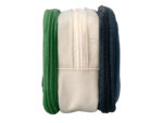 Trousse liderpapel funky 3 fermetures eclair verte       blanche et bleue 220x100x65mm – Image 4