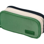 Trousse liderpapel funky 3 fermetures eclair verte       blanche et bleue 220x100x65mm
