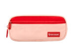 Trousse liderpapel duo 2 fermetures eclair avec poche  a l'avant coloris rose        20x90x50mm – Image 2