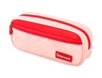 Trousse liderpapel duo 2 fermetures eclair avec poche  a l'avant coloris rose        20x90x50mm