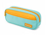 Trousse liderpapel duo 2 fermetures eclair avec poche  a l'avant coloris bleu clair  220x90x50mm