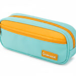 Trousse liderpapel duo 2 fermetures eclair avec poche  a l'avant coloris bleu clair  220x90x50mm