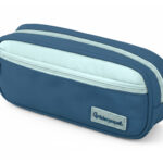 Trousse liderpapel duo 2 fermetures eclair avec poche  a l'avant coloris bleu fonce  220x90x50mm