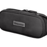 Trousse liderpapel color pop 2 fermetures eclair avec 1    compartiment extensible       coloris noir 230x60mm