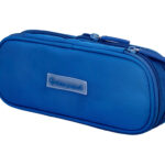 Trousse liderpapel color pop 2 fermetures eclair avec 1    compartiment extensible       coloris bleu 230x60mm
