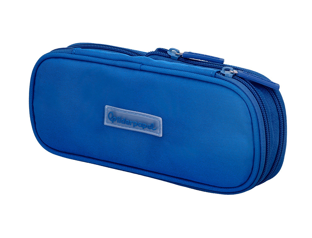 9171462g-1.jpg Trousse liderpapel color pop 2 fermetures eclair avec 1 compartiment extensible coloris bleu 230x60mm – Image 1