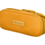 Trousse liderpapel color pop 2 fermetures eclair avec 1    compartiment extensible       coloris jaune 230x60mm
