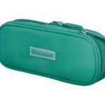 Trousse liderpapel color pop 2 fermetures eclair avec 1    compartiment extensible       coloris turquoise 230x60mm