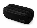 Trousse liderpapel duo 3 fermetures eclair avec poche  a l'avant coloris noir        220x90x70mm – Image 3