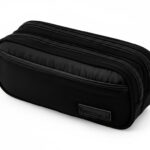 Trousse liderpapel duo 3 fermetures eclair avec poche  a l'avant coloris noir        220x90x70mm