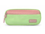 Trousse liderpapel duo 3 fermetures eclair avec poche  a l'avant coloris vert pastel 220x90x70mm – Image 2