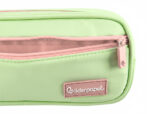 Trousse liderpapel duo 3 fermetures eclair avec poche  a l'avant coloris vert pastel 220x90x70mm – Image 4