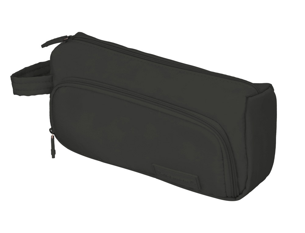 9171470g-1.jpg Trousse liderpapel minibag 2 fermetures eclair avec poche interieure coloris noir 210x100x70mm – Image 1