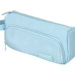 Trousse liderpapel minibag 2 fermetures eclair avec poche  interieure coloris bleu       pastel 211x100x70mm