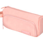 Trousse liderpapel minibag 2 fermetures eclair avec poche  interieure coloris rose       pastel 212x100x70mm