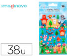 Autocollants imaginovo cute animaux de foret en relief    190x105 mm sous blister
