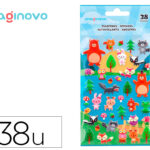 Autocollants imaginovo cute animaux de foret en relief    190x105 mm sous blister