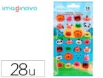 Autocollants imaginovo cute animaux sauvages visages en   relief 190x105 mm sous        blister