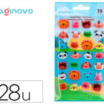 Autocollants imaginovo cute animaux sauvages visages en   relief 190x105 mm sous        blister