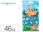 Autocollants imaginovo cute animaux ferme en relief       190x105 mm sous blister