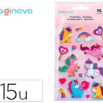Autocollants imaginovo licornes magic dreams         paillettes 190x105 mm sous    blister