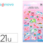 Autocollants imaginovo licornes magic dreams en      relief 190x105 mm sous        blister