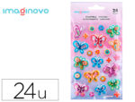 Autocollants imaginovo papillons magic dreams en     relief 190x105 mm sous        blister