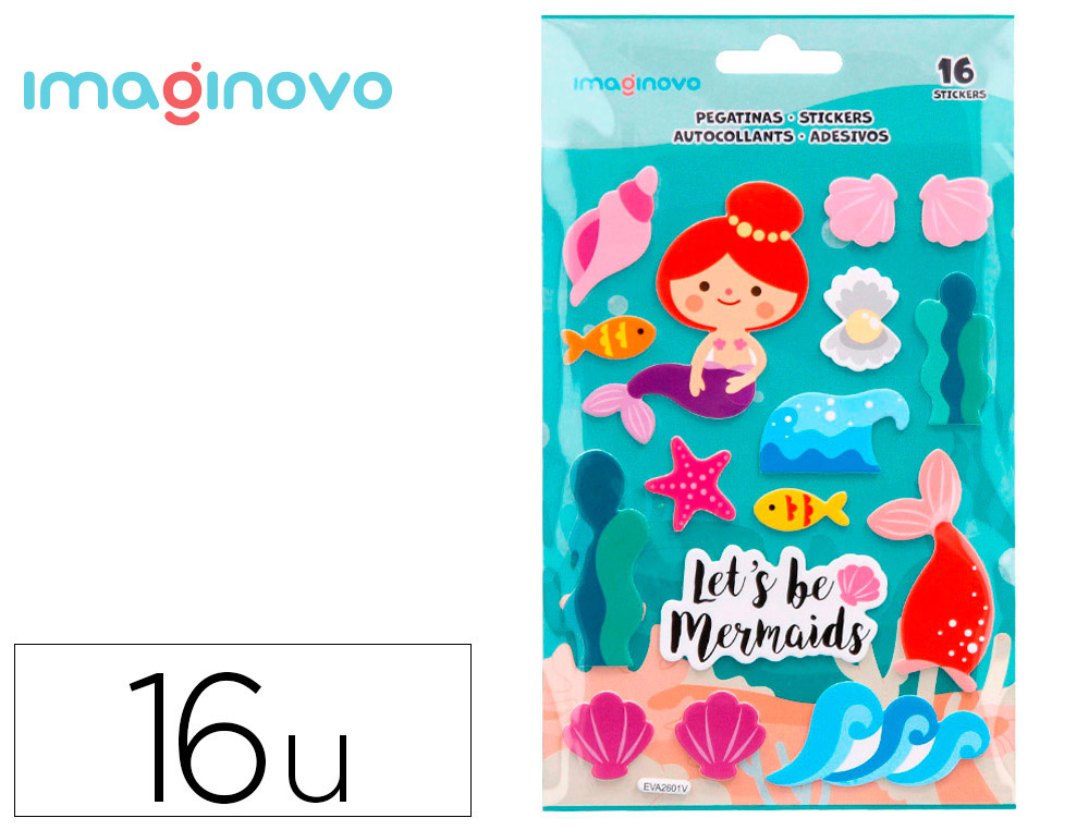 9171635g-1.jpg Autocollants imaginovo sirenes magic dreams en relief 210x130 mm sous blister – Image 1