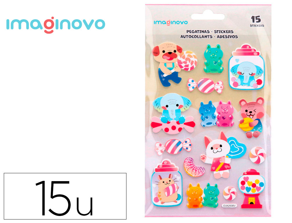 9171638g-1.jpg Autocollants imaginovo friandises magic dreams en relief 210x130 mm sous blister – Image 1