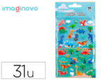 Autocollants imaginovo kids dinosaures en mousse eva      190x105 mm sous blister