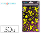 Autocollants imaginovo lumineux fees en relif        190x105 mm sous blister