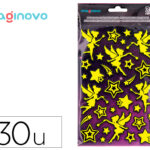 Autocollants imaginovo lumineux fees en relif        190x105 mm sous blister