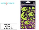 Autocollants imaginovo lumineux lune en relif        250x145 mm sous blister