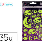Autocollants imaginovo lumineux lune en relif        250x145 mm sous blister
