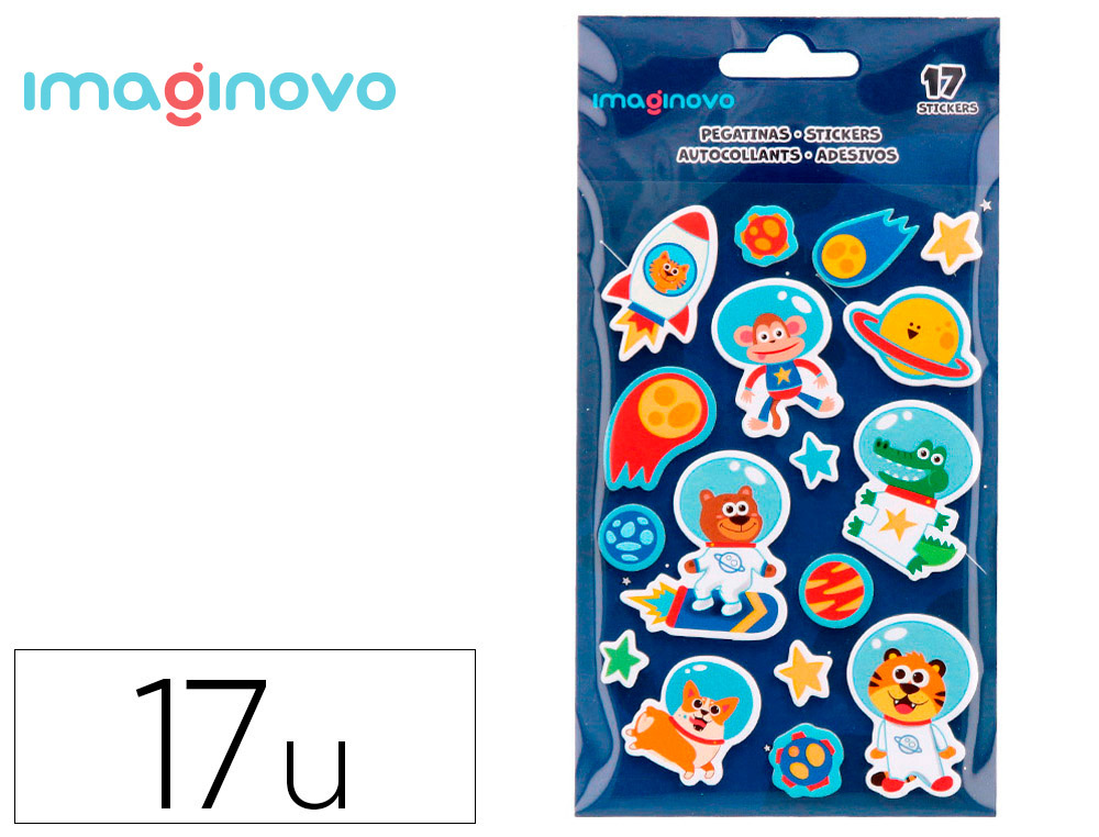 9171647g-1.jpg Autocollants imaginovo lumineux astronautes en relif 250x145 mm sous blister – Image 1