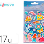 Autocollants imaginovo lumineux sous marin en relif  190x105 mm sous blister