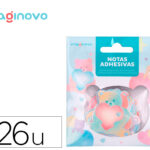 Autocollants imaginovo notes adhesives papier forme ours   et coeur 110x105 mm sous      blister