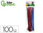 Chenilles liderpapel 30 cm de couleurs brillantes assorties sachet de 100 unites
