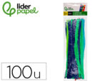 Chenilles liderpapel 30 cm de coloris mat assortis sachet   de 100 unites