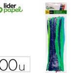 Chenilles liderpapel 30 cm de coloris mat assortis sachet   de 100 unites