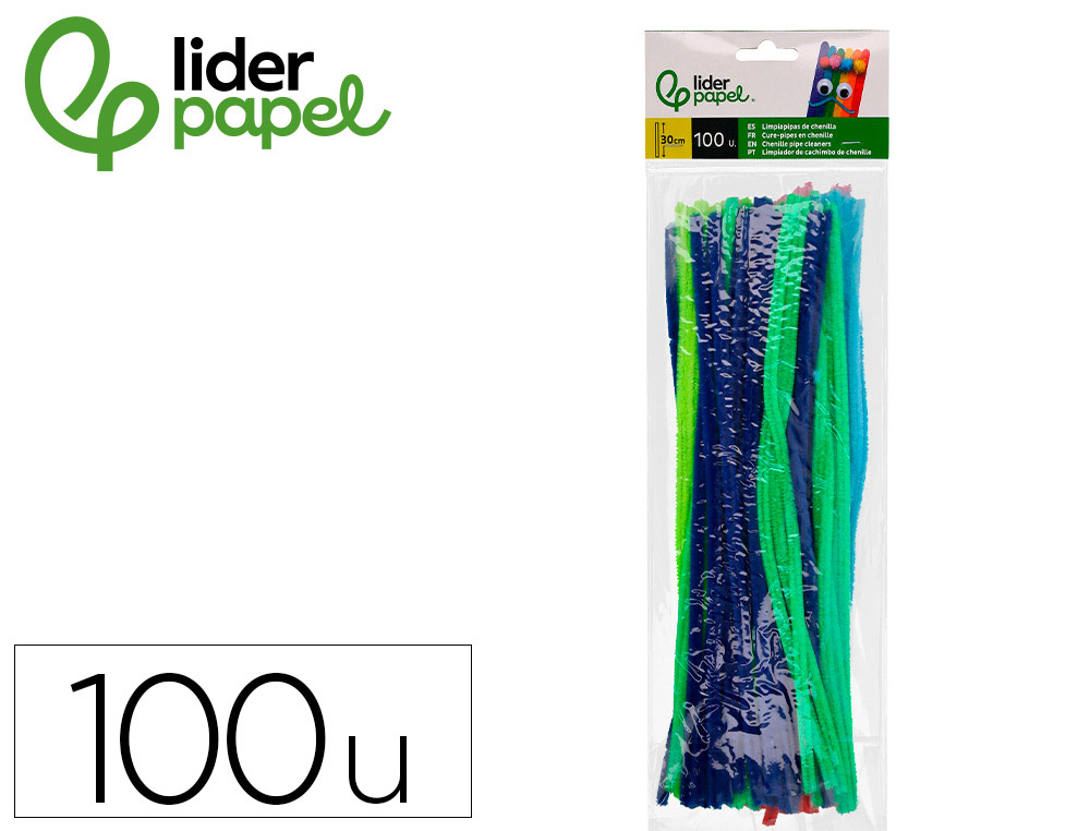 9172178g-1.jpg Chenilles liderpapel 30 cm de coloris mat assortis sachet de 100 unites – Image 1