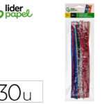 Chenilles liderpapel 30 cm de couleurs brillantes assorties sachet de 30 unites