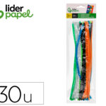 Chenilles liderpapel 30 cm de coloris mat assortis sachet   de 30 unites