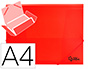 Chemise liderpapel polypropylène dos flexible a4 210x297mm 4/10e 3 rabats élastique 100f coloris rouge translucide